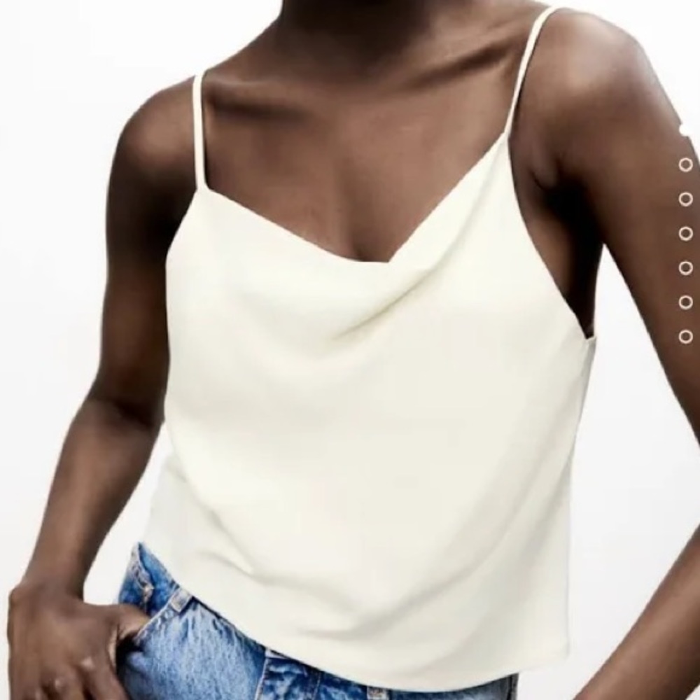 Zara white tank crop top
